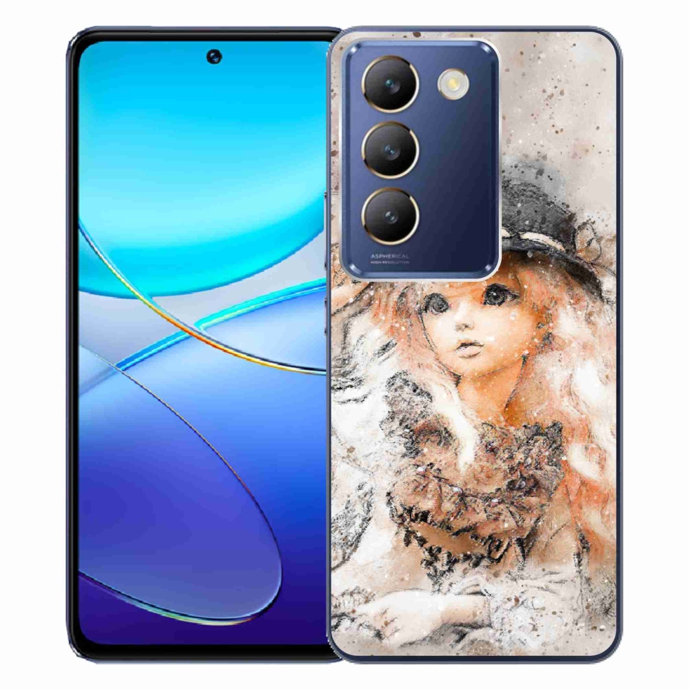 Gelový kryt mmCase na Vivo V40 SE 4G/5G - holčička s kloboukem