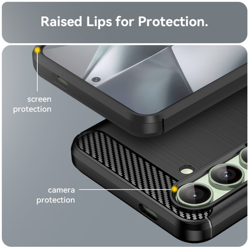 Carbon odolný gelový obal na Samsung Galaxy S24 FE - černý