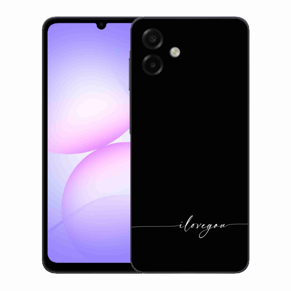 Gelový kryt mmCase na Samsung Galaxy A07 4G - I love you černé pozadí