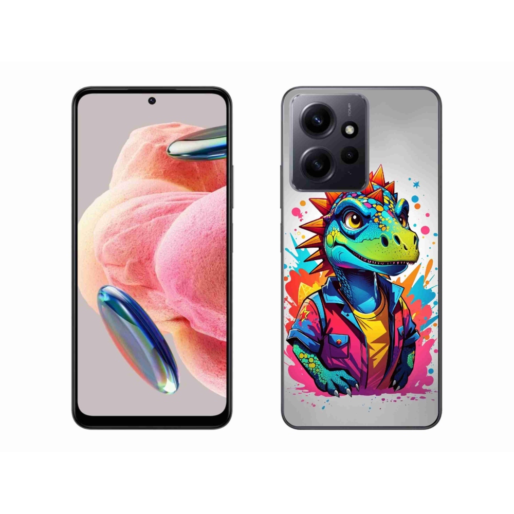 Gelový kryt mmCase na Xiaomi Redmi Note 12 4G - barevný dinosaurus
