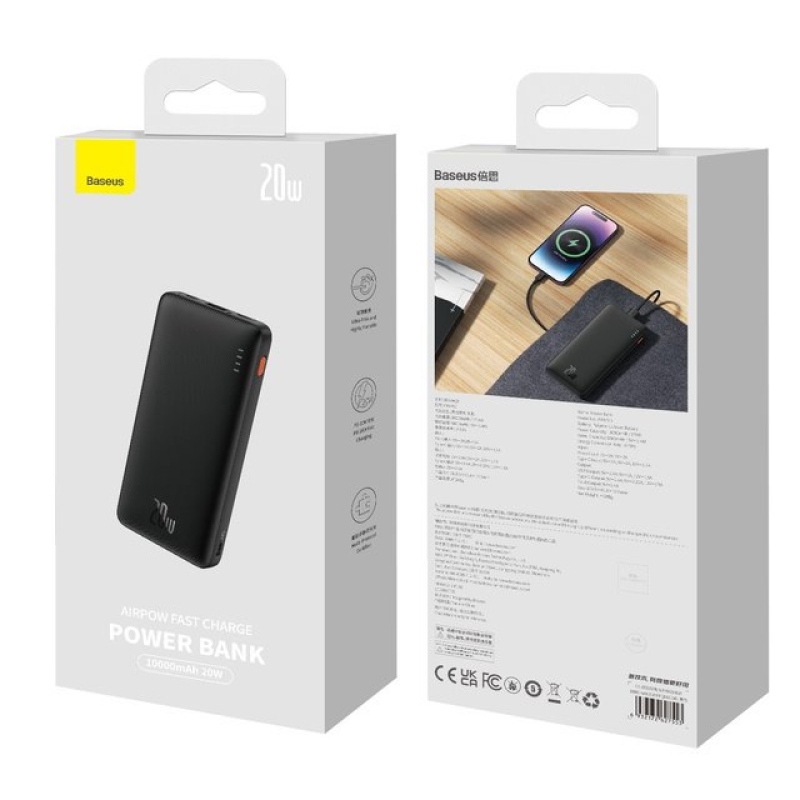 Baseus Airpow 20W Fast Charge Powerbanka 10000mAh Black