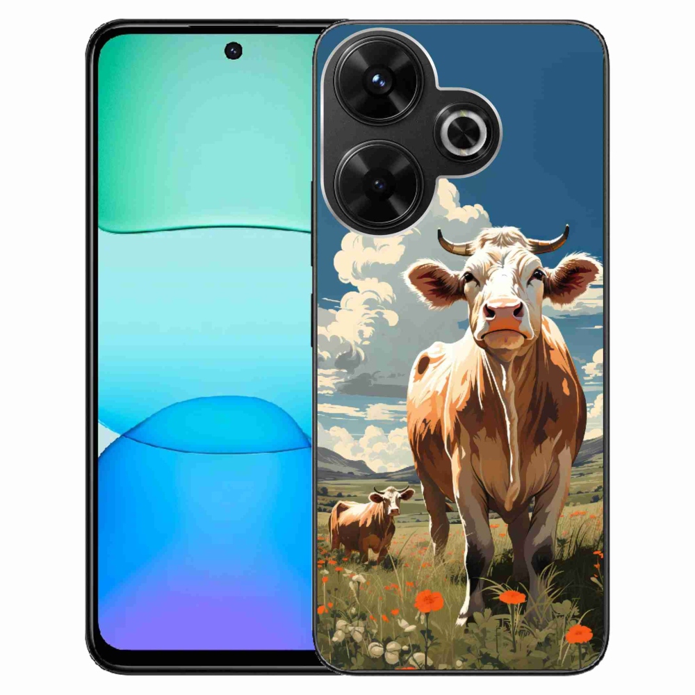 Gelový kryt mmCase na Xiaomi Redmi 13 4G/Poco M6 4G - krávy na louce