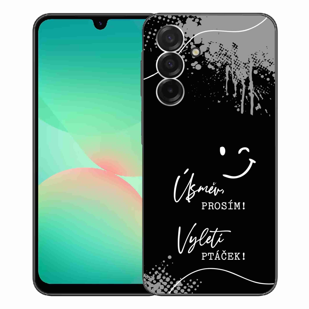 Gelový kryt mmCase na Samsung Galaxy A26 5G - vtipný text 4 černé pozadí