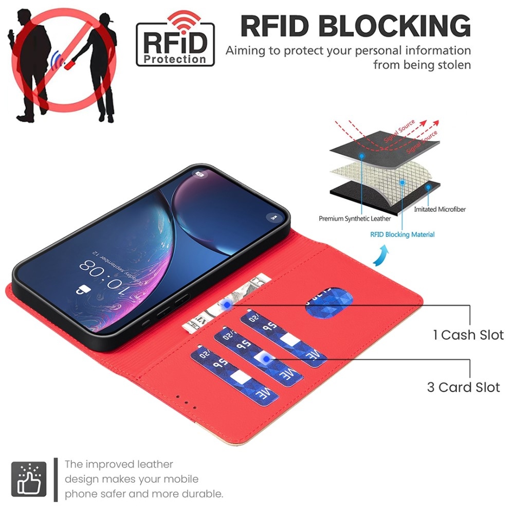 BNF DUO knížkové pouzdro na Xiaomi Redmi Note 14 Pro - červené