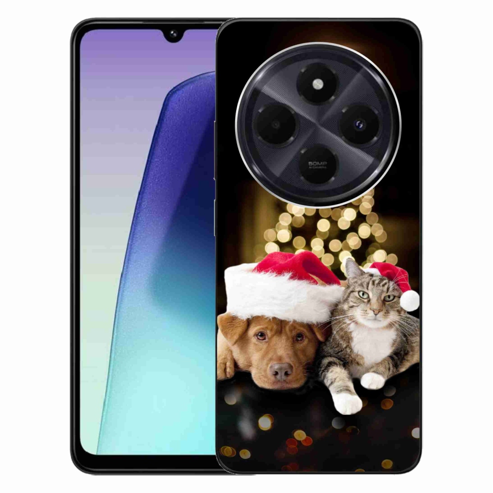 Gelový kryt mmCase na Xiaomi Redmi 14C/Poco C75 - vánoční pes a kočka