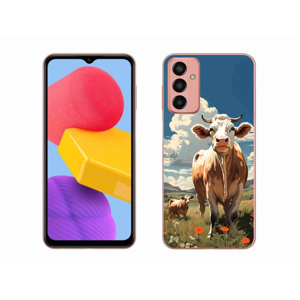 Gelový kryt mmCase na Samsung Galaxy M13 - krávy na louce