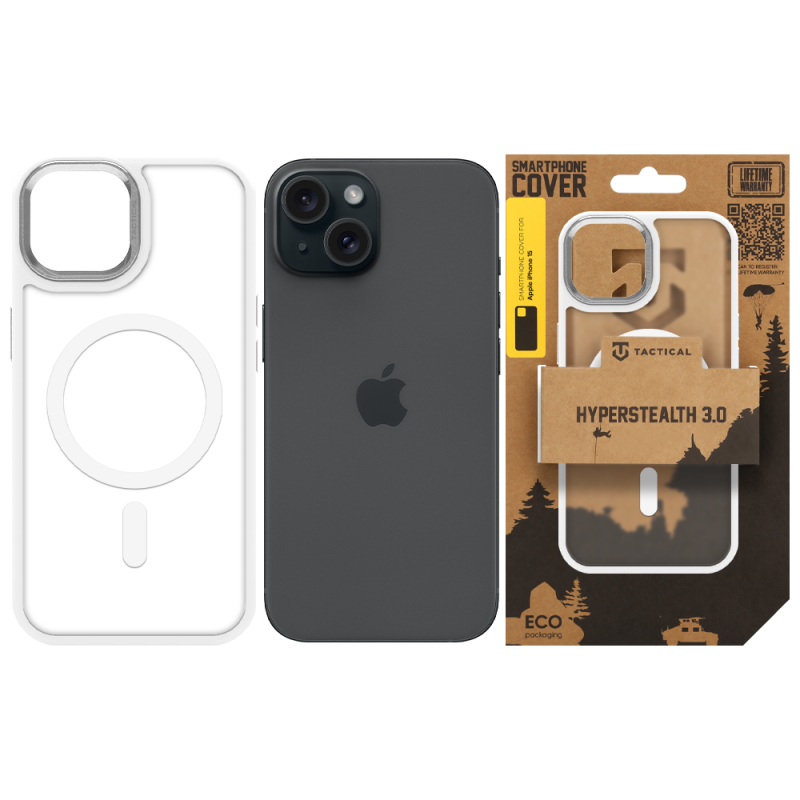Tactical MagForce Hyperstealth 3.0 Kryt pro Apple iPhone 15 Snow White