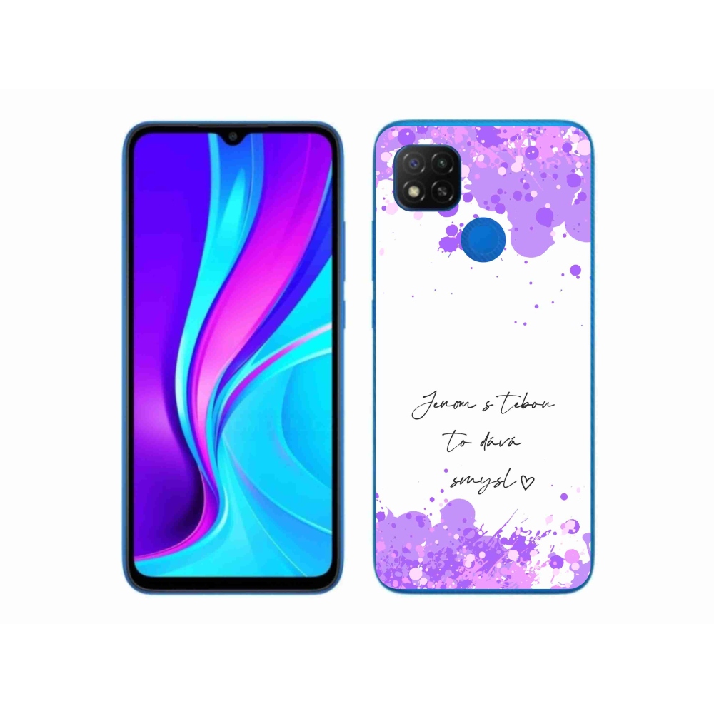 Gelový kryt mmCase na Xiaomi Redmi 9C - zamilovaný text bílé pozadí