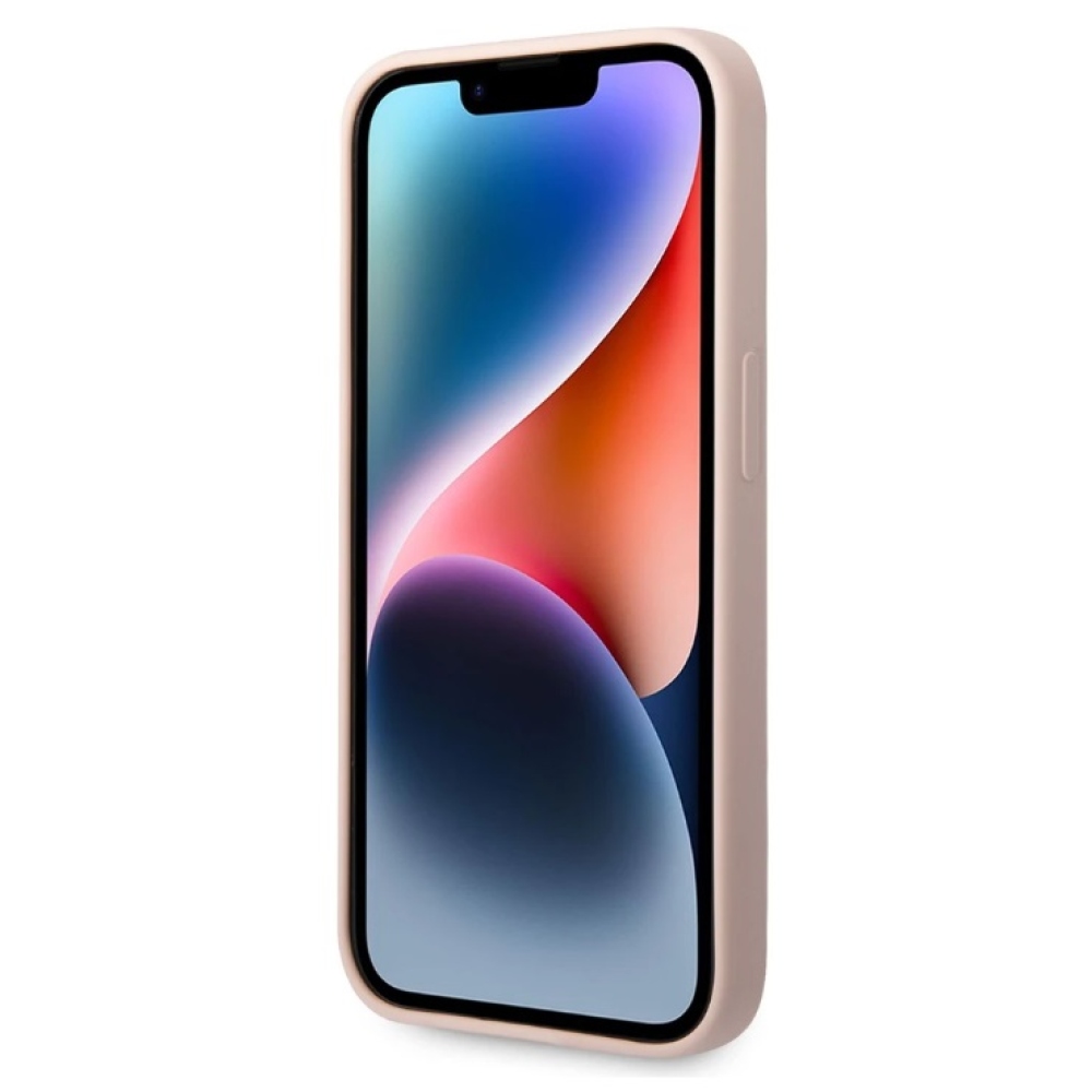 Karl Lagerfeld MagSafe kryt Liquid Silicone Karl Head iPhone 14 Pro růžový