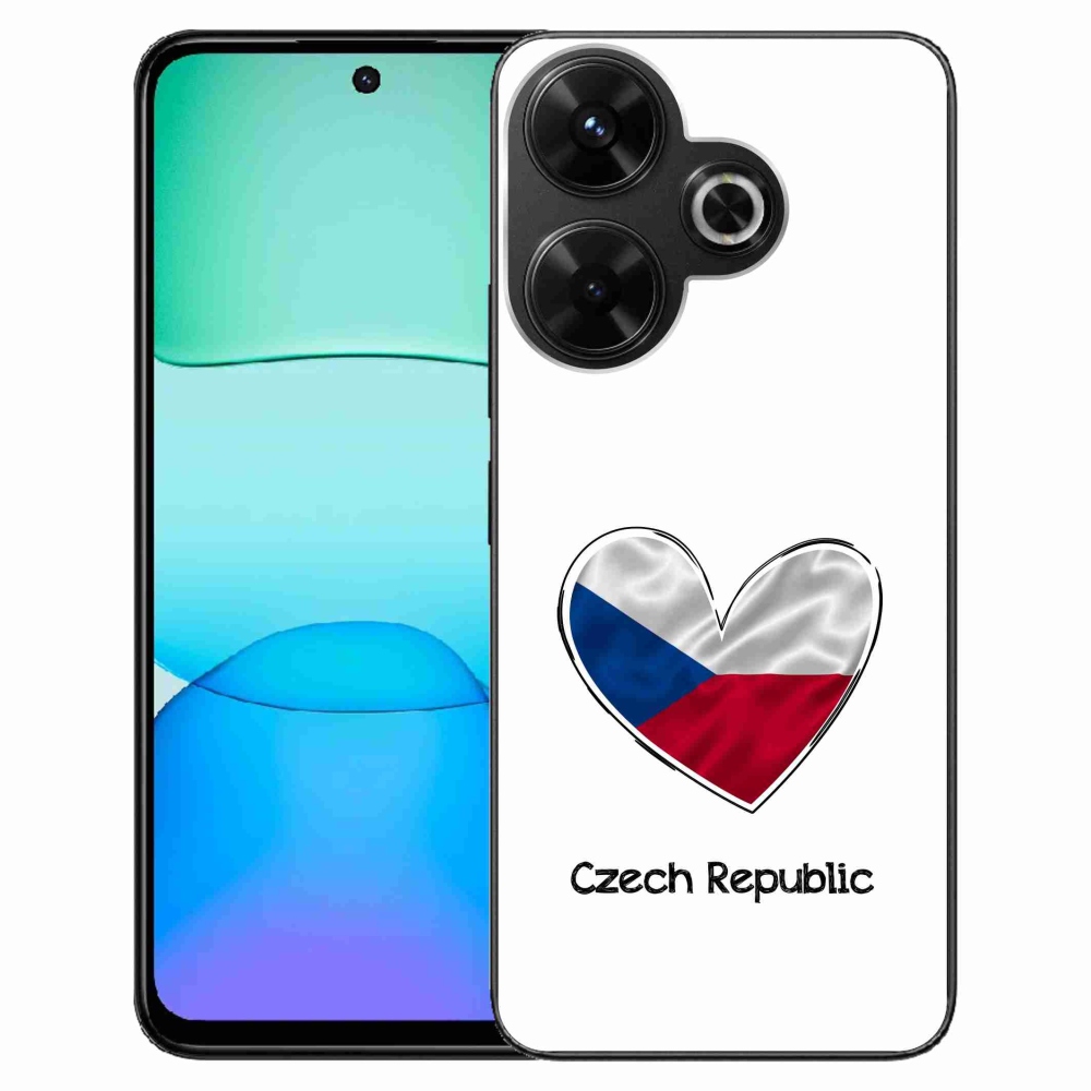 Gelový kryt mmCase na Xiaomi Redmi 13 4G/Poco M6 4G  - vlajka srdce bílé pozadí