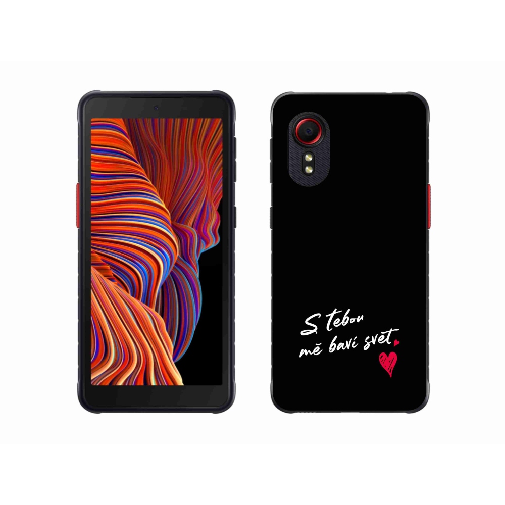 Gelový kryt mmCase na Samsung Galaxy Xcover 5 - zamilovaný text 1 černé pozadí