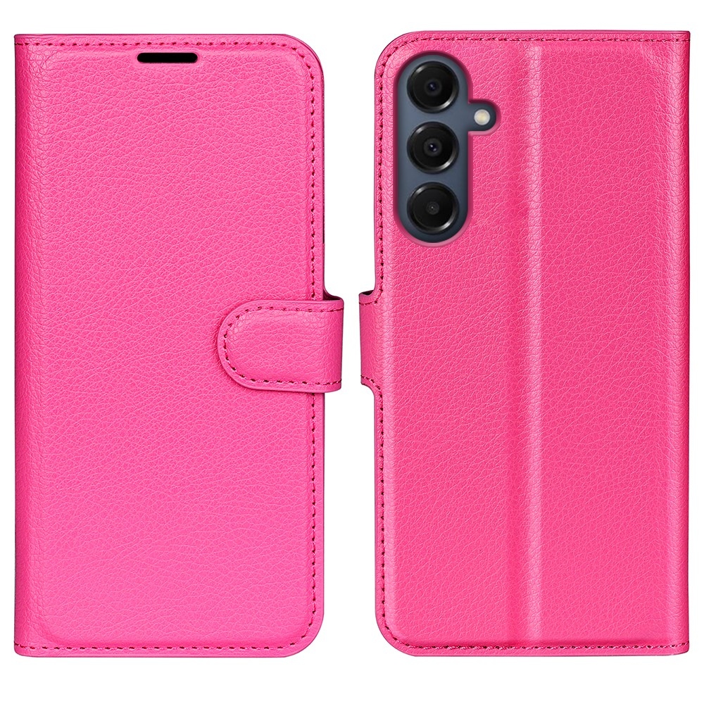 Litchi knížkové pouzdro na Samsung Galaxy A17 5G - rose