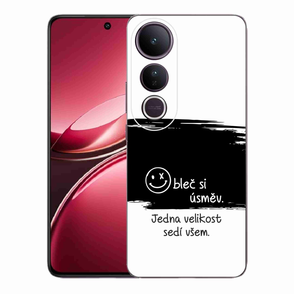 Gelový kryt mmCase na Vivo V50 Lite 4G/5G - vtipný text 8 černobílé pozadí