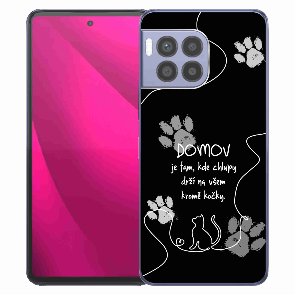 Gelový kryt mmCase na T-Mobile T Phone 2 Pro - kočičí motiv černé pozadí
