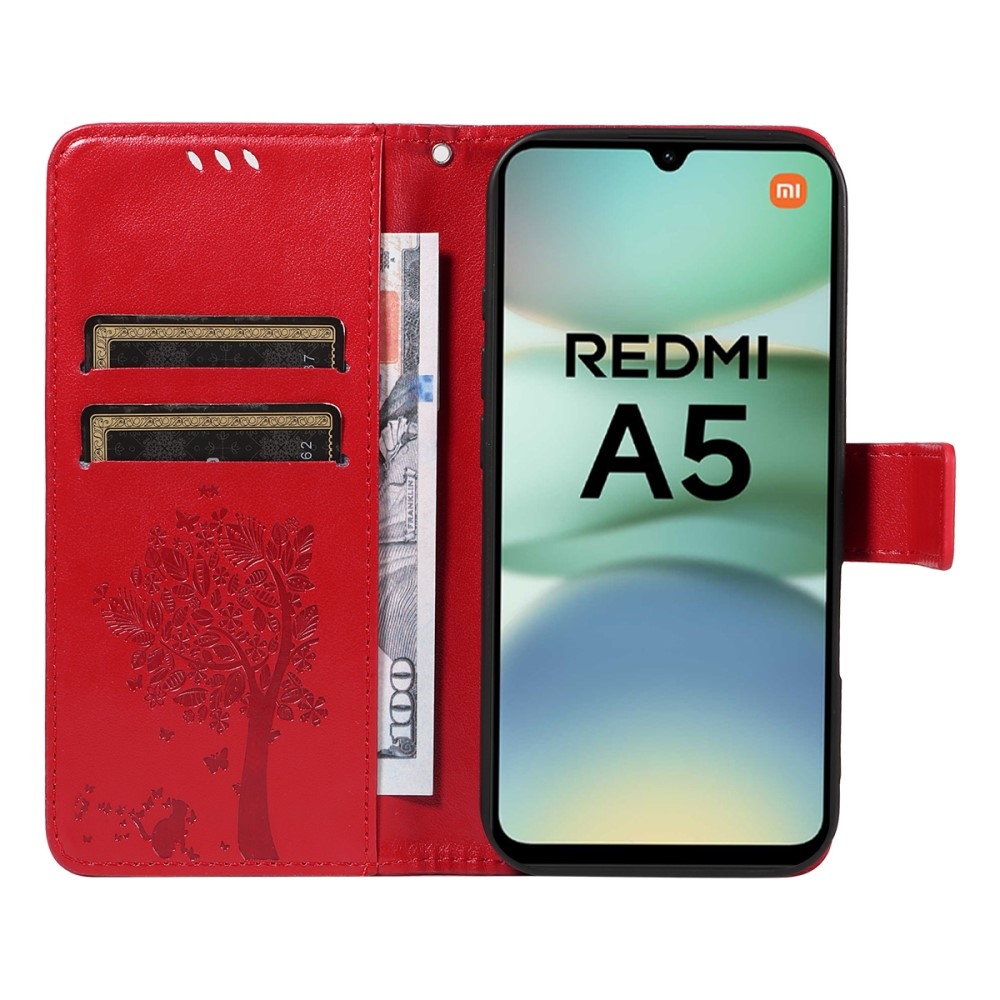 Trees knížkové pouzdro na Xiaomi Redmi A5 (173.45x79.35x8.45mm) - červené