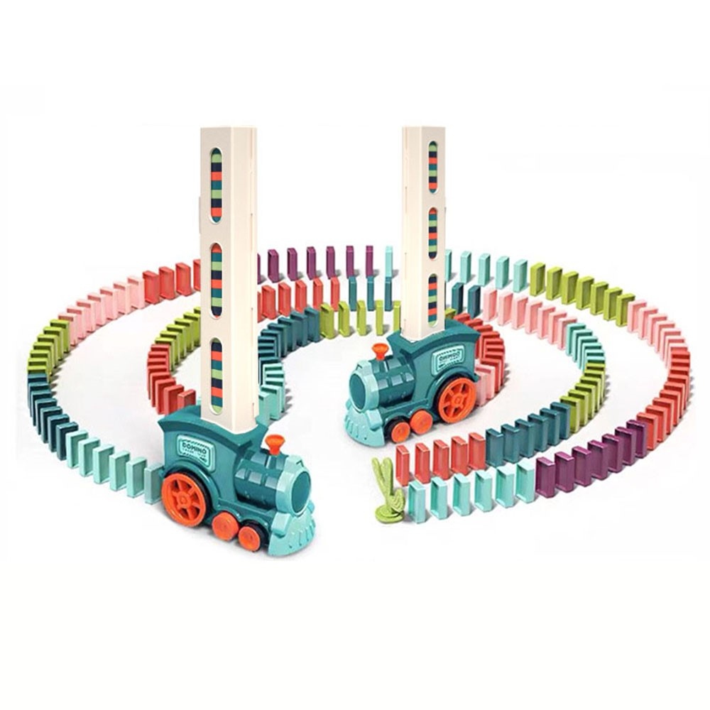 Elektrický vláček na domino 60 ks se světlem a zvukem