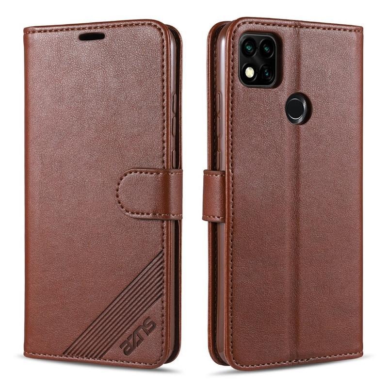 Cell PU kožené peněženkové pouzdro na mobil Xiaomi Redmi 9C - hnědé