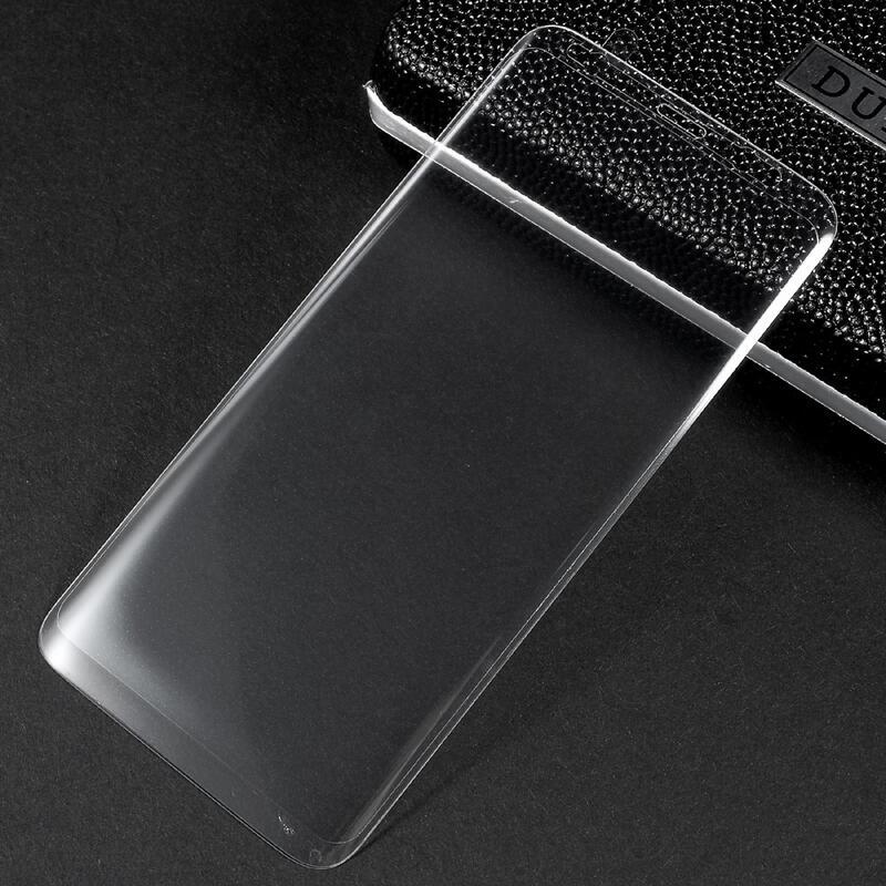 Celoplošné fixační tvrzené sklo na Samsung Galaxy S8 - transparentní lem