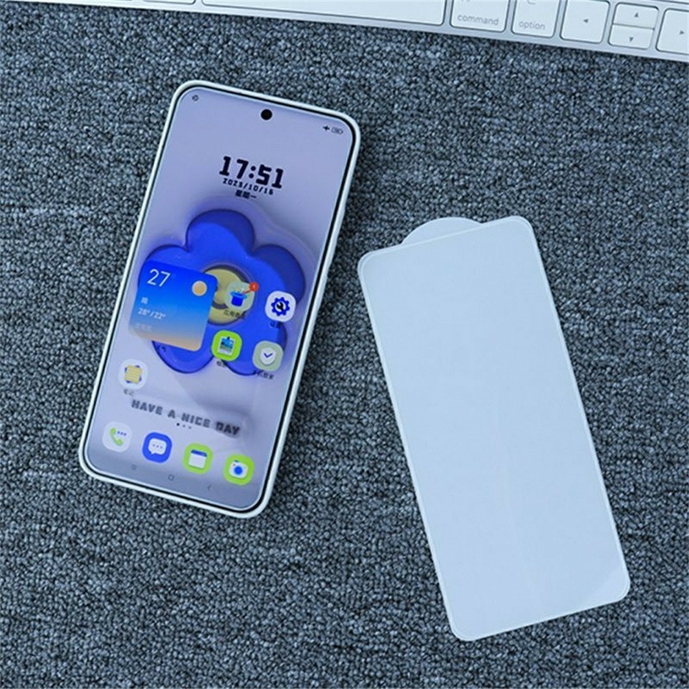 Celoplošné tvrzené sklo na mobil Vivo X300 5G - bílý rámeček