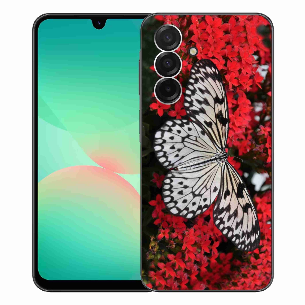 Gelový kryt mmCase na Samsung Galaxy A26 5G - černobílý motýl 1