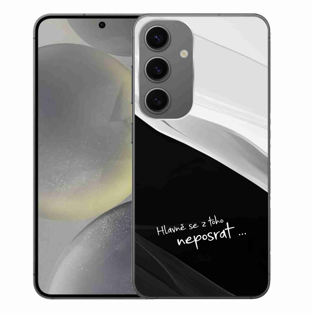 Gelový kryt mmCase na Samsung Galaxy S24+ - vtipný text 13 černobílé pozadí