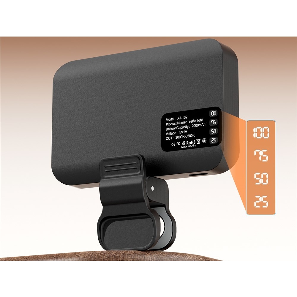 LED přisvětlovací světlo na mobil s klipem - bílé