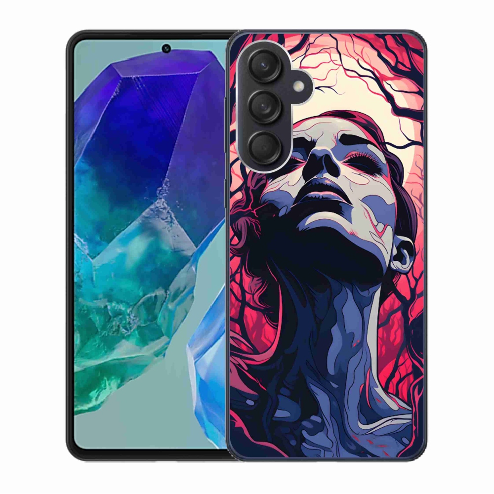 Gelový kryt mmCase na Samsung Galaxy M55 5G - abstraktní obličej