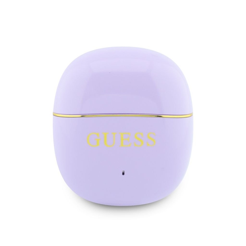 Guess Gold Line Glossy Classic Logo TWS Bezdrátová Sluchátka Purple