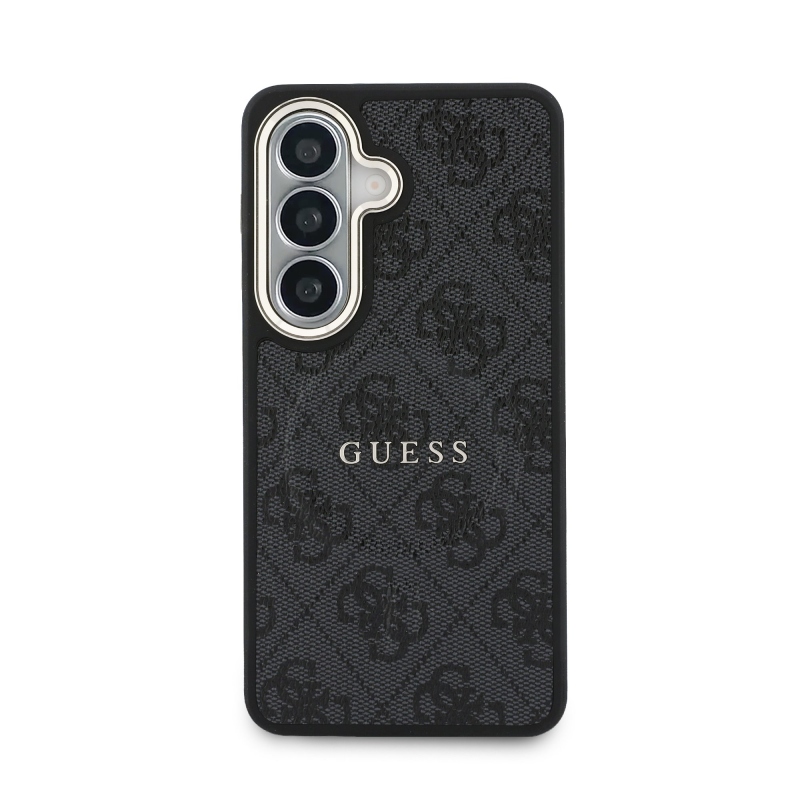 Guess PU Leather 4G Gold Frame Magnetic Zadní Kryt pro Samsung Galaxy S26 Black