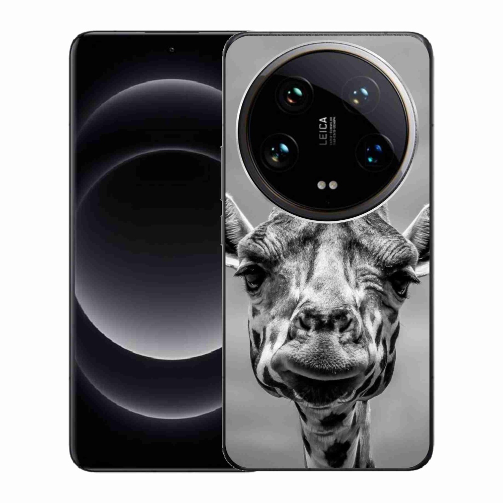 Gelový kryt mmCase na Xiaomi 14 Ultra - černobílá žirafa