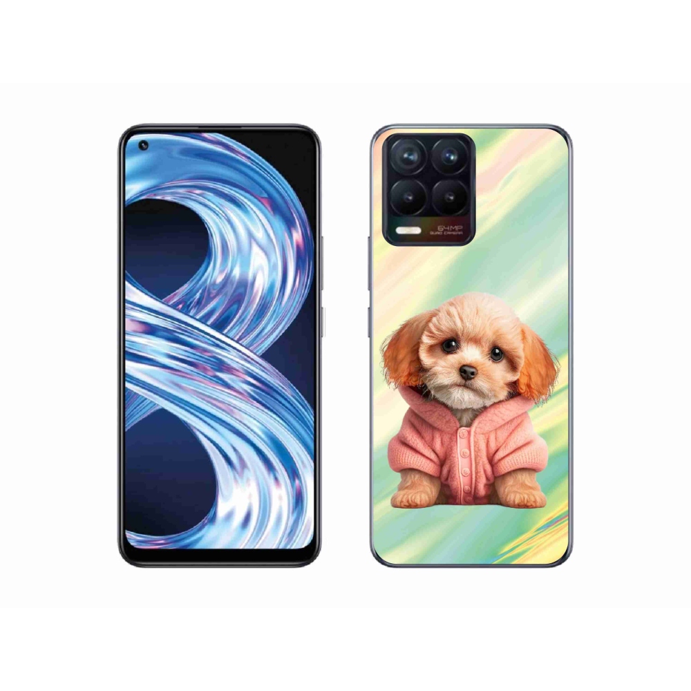 Gelový kryt mmCase na Realme 8 Pro - štěně ve svetru