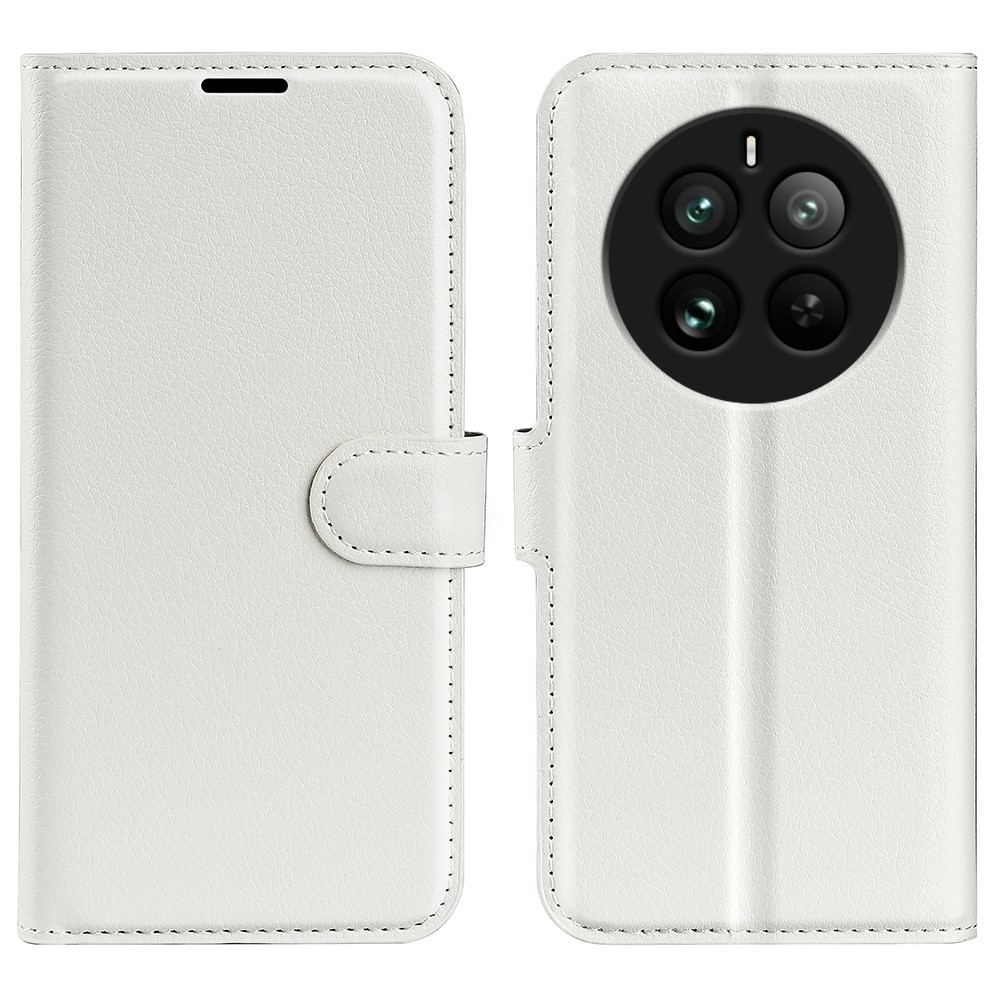 Litchi knížkové pouzdro na Realme 12 Pro 5G/12 Pro+ 5G - bílé