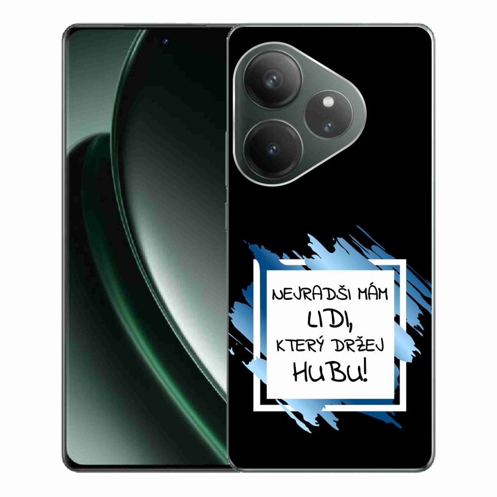 Gelový kryt mmCase na Realme GT 6 5G/GT 6T 5G - vtipný text 7 bíločerné pozadí
