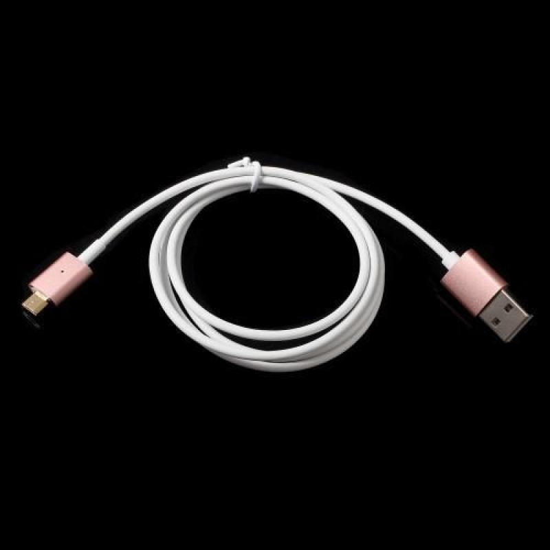 Charger micro USB kabel s magnetickým uchycením - 1m - růžovozlatý