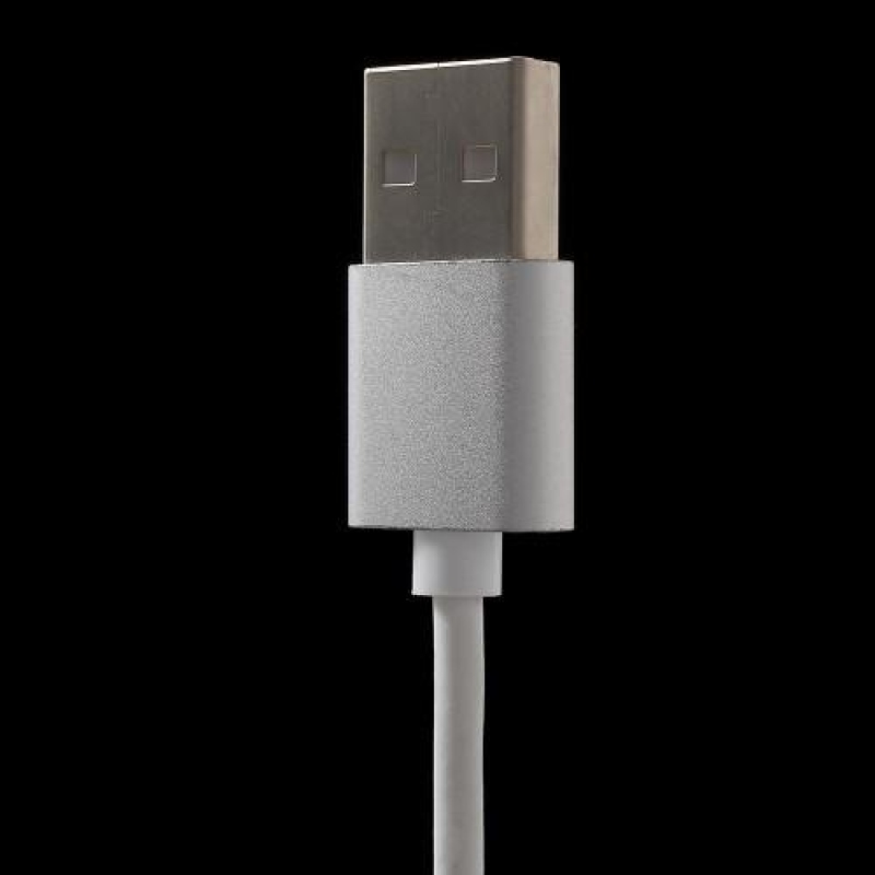 Charger micro USB kabel s magnetickým uchycením - 1m - stříbrný