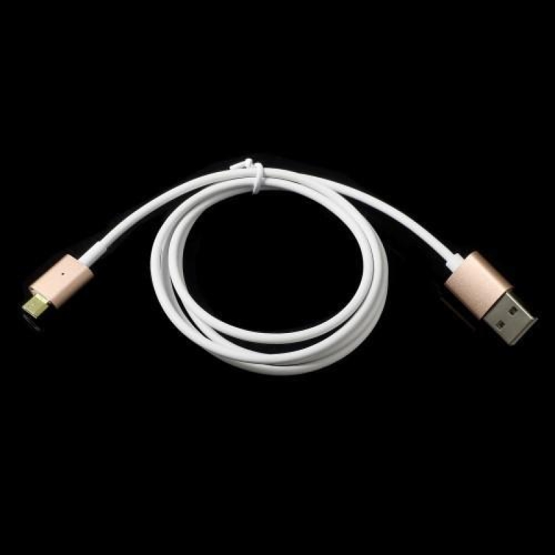 Charger micro USB kabel s magnetickým uchycením - 1m - zlatý