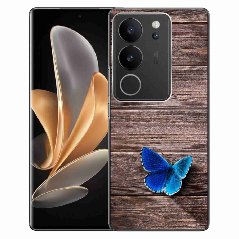 Gelový kryt mmCase na Vivo V29 5G - modrý motýl 1