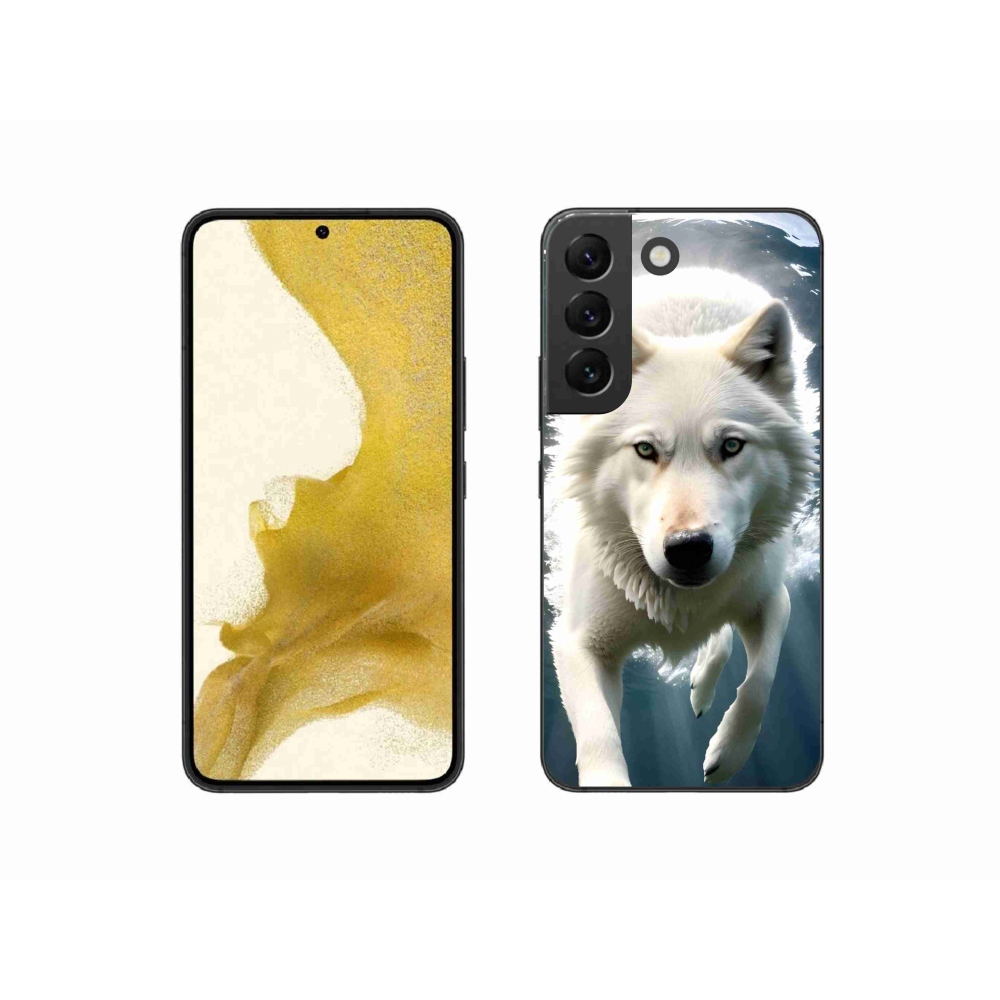 Gelový kryt mmCase na Samsung Galaxy S22 5G - bílý vlk