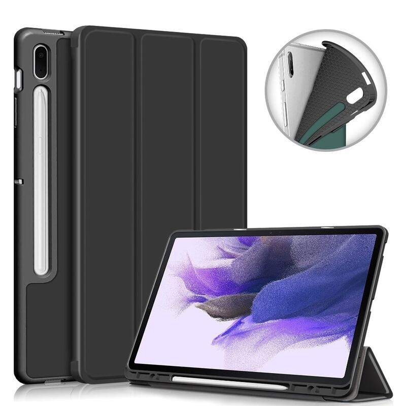 Chytré nastavitelné PU kožené pouzdro pro tablet Samsung Galaxy Tab S7 FE T736 - černé