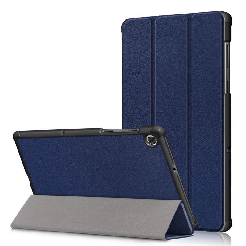 Chytré polohovací PU kožené pouzdro na tablet Lenovo Tab M10 FHD Plus - modré
