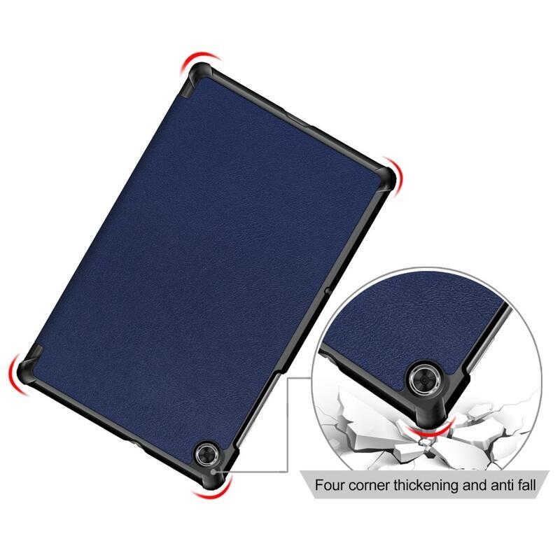 Chytré polohovací PU kožené pouzdro na tablet Lenovo Tab M10 FHD Plus - modré