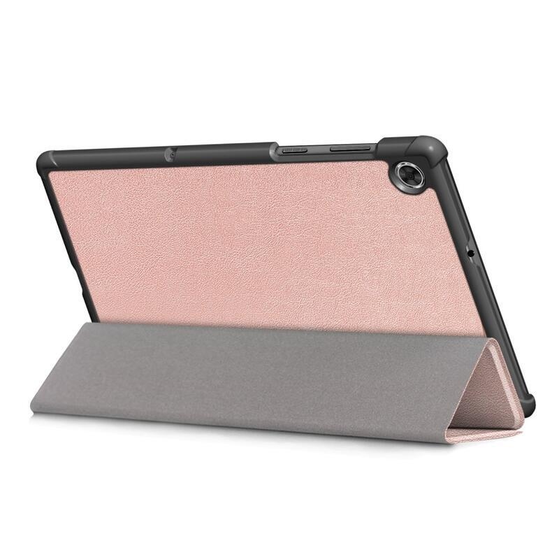 Chytré polohovací PU kožené pouzdro na tablet Lenovo Tab M10 FHD Plus - růžovozlaté