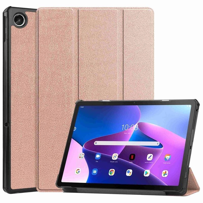Chytré polohovatelné pouzdro na Lenovo Tab M10 Plus (3. Gen) - růžovozlaté