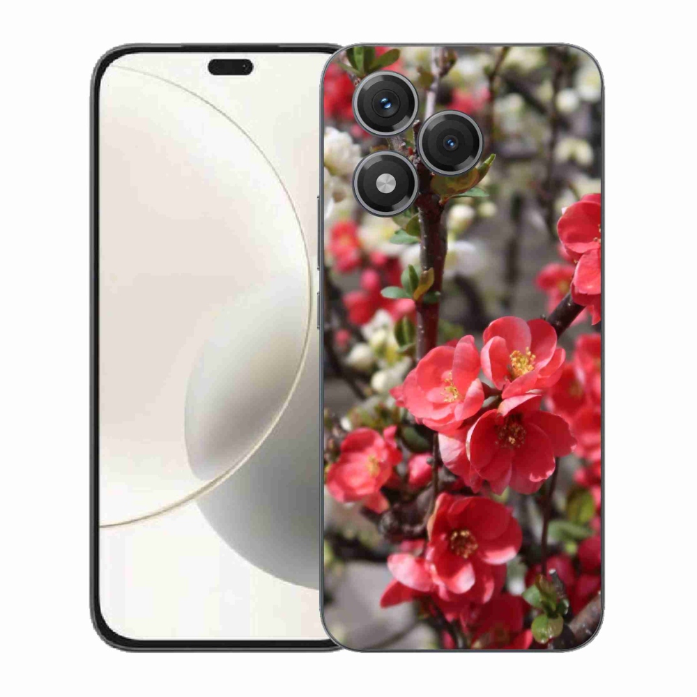 Gelový kryt mmCase na Honor 400 Lite - červené květy