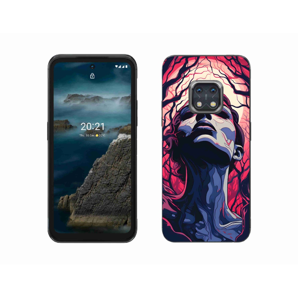 Gelový kryt mmCase na Nokia XR20 - abstraktní obličej