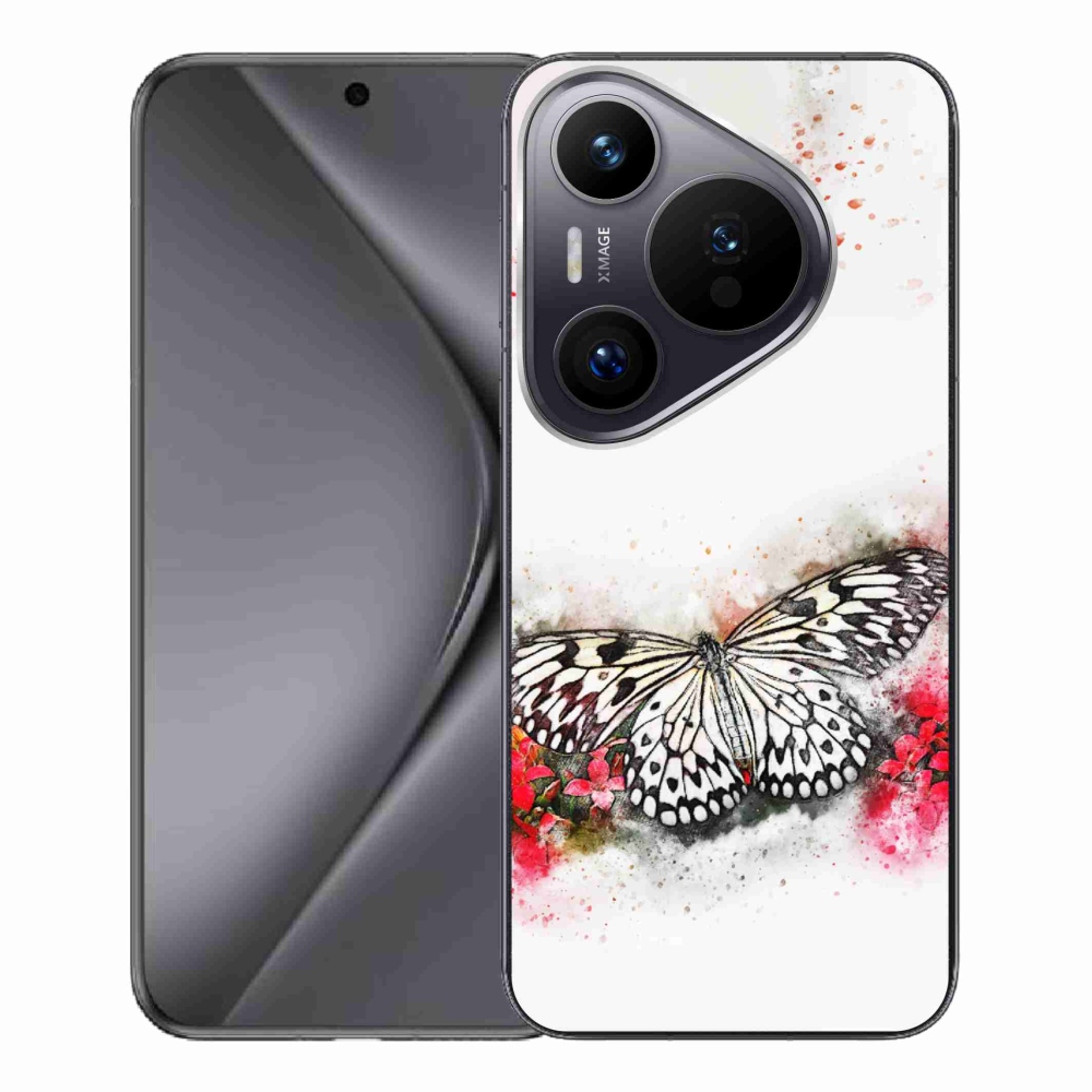 Gelový kryt mmCase na Huawei Pura 70 Pro - černobílý motýl