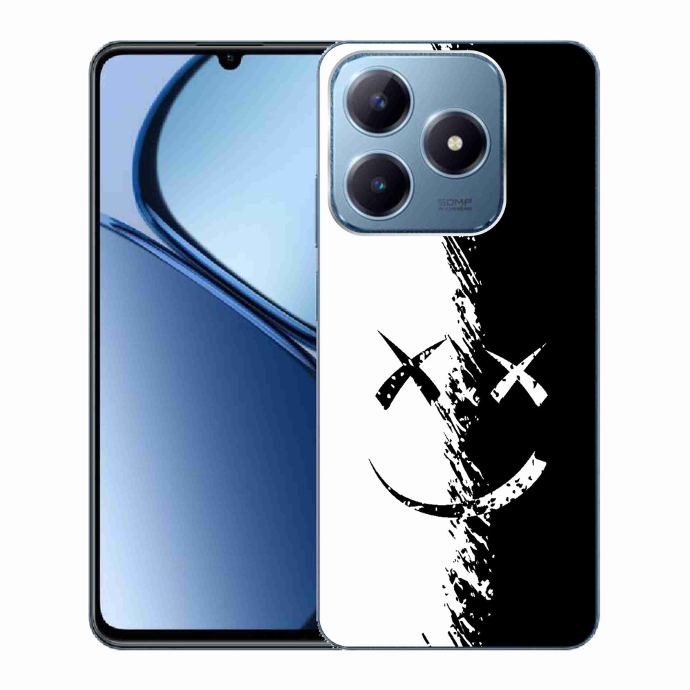 Gelový kryt mmCase na Realme C63 - černobílý smajlík