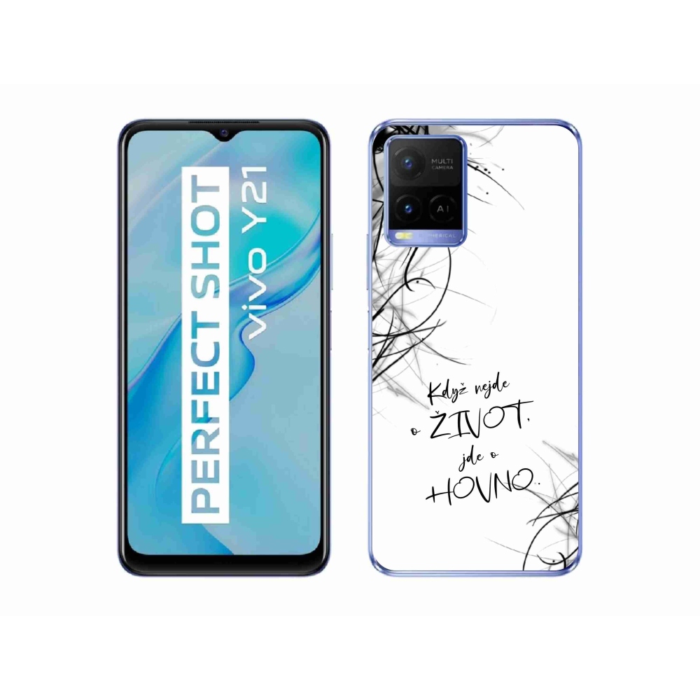 Gelový kryt mmCase na Vivo Y21/Y21s/Y33s - vtipný text 16 bílé pozadí