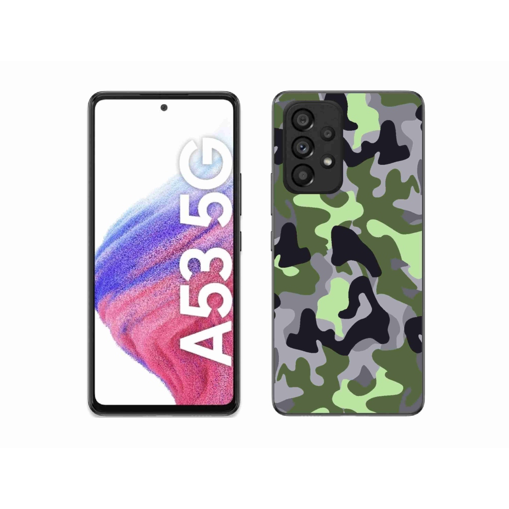 Gelový kryt mmCase na Samsung Galaxy A53 5G - maskáčový vzor 7