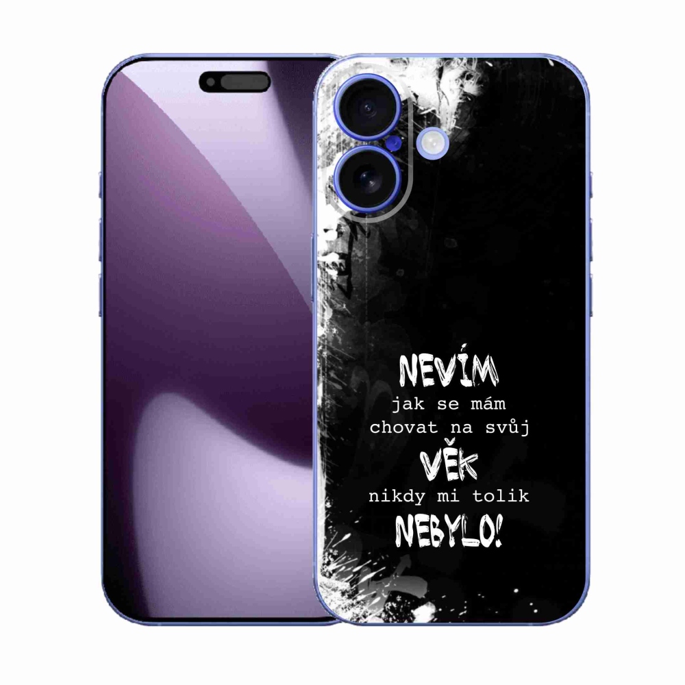 Gelový kryt mmCase na iPhone 17 - vtipný text 14 černé pozadí